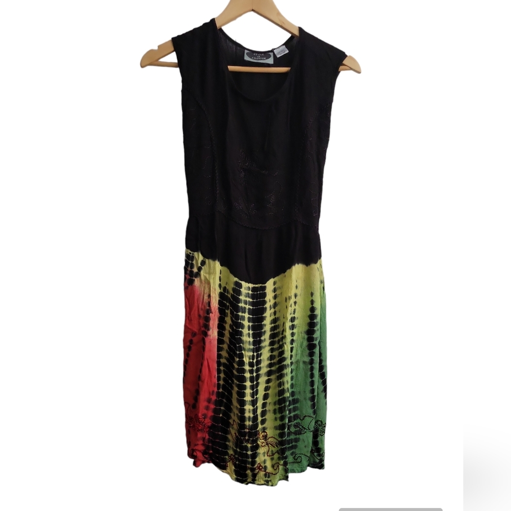 🎉 5 for $25 - Beachy Tie Dye Rasta Dress